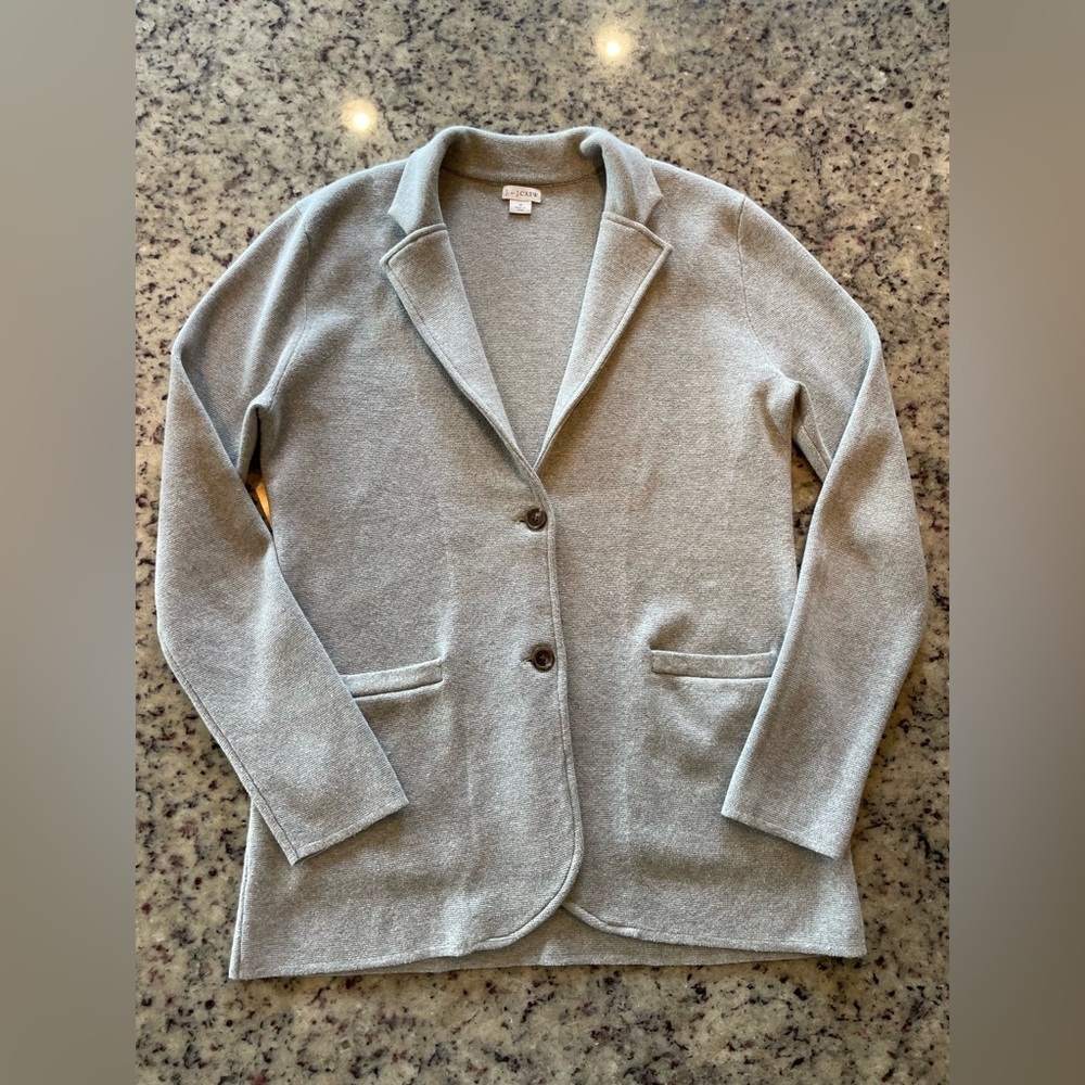 J.Crew 100% cotton Gray Women's Blazer size M - Picture 1 of 8